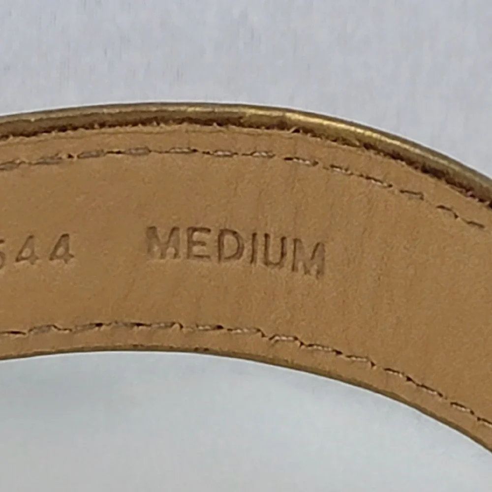 Michael Kors Womens Medium Brown Suede Gold Metallic Leather Belt Vintage 2002